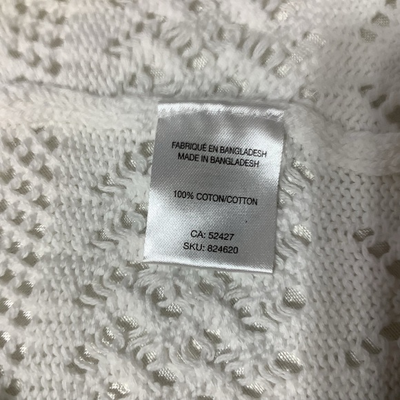 Classic Editions Cardigan Women’s Size Medium Open Front Cotton White - Picture 4 of 10